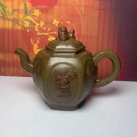 Chinese Yixing Purple Clay Teapot Tea Set Pot Zisha Ceramic Cute Decor Figurine