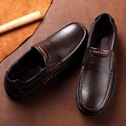 Spring Autumn Genuine Leather Shoes Men's Loafers Male Footwear Rubber