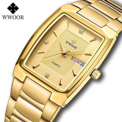 Nuevo Reloj De Color Dorado Para Hombre - Cuarzo De Lujo - Acero Inoxidable
