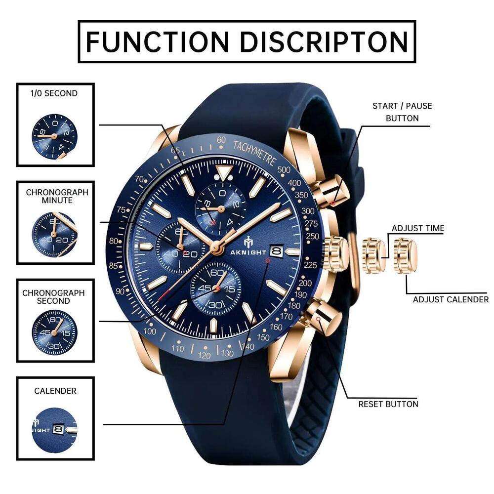 Military Men's Watch Sport Chronograph Leather Infantry Reloj Para Hombre Sports