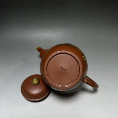 vintage chinese yixing purple clay teapot zisha ceremony carving Collectible art