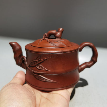 Chinese Yixing Zisha Clay Handmade Exquisite bamboo shape Teapot 品名：竹段壶 低款：徐汉棠