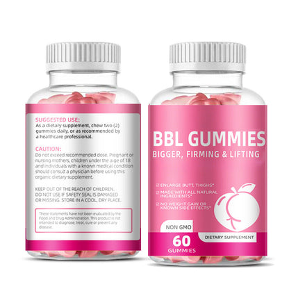 60 Capsules Natural Women's Butt Lift Gummies BBL GUMMIES - Vegetarian Formula