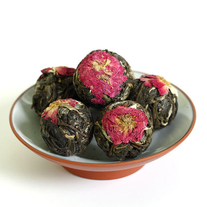 HELLOYOUNG 100g/3.52oz Red Rose Flower Bulang puer Pu'er Puerh Tea Raw Ball