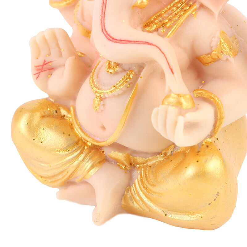 Elephant God Figurine Desktop Hindu Resin Luck and Wealth Art Statue Ornam.Q6