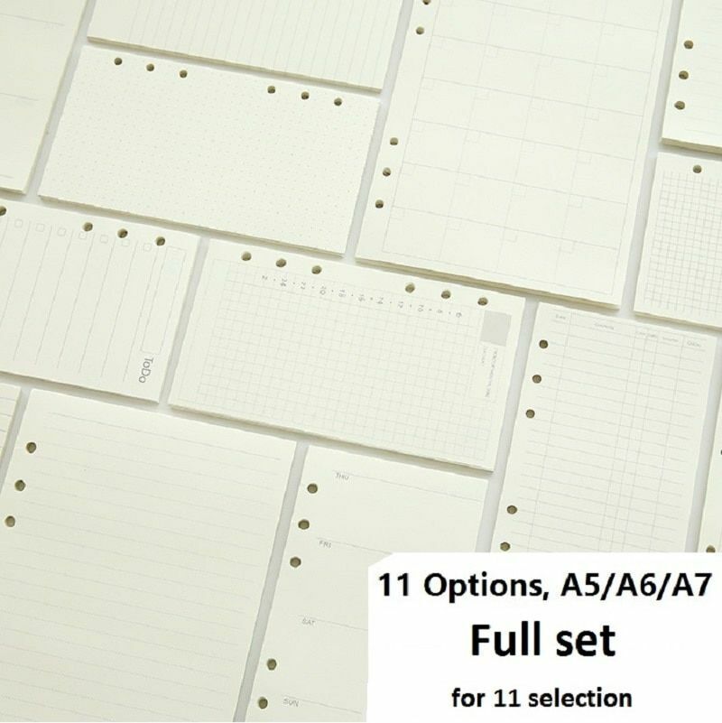 Notebook A5 A6 A7 Loose Leaf Refill Spiral Bind Planner Inner Page Inside Paper