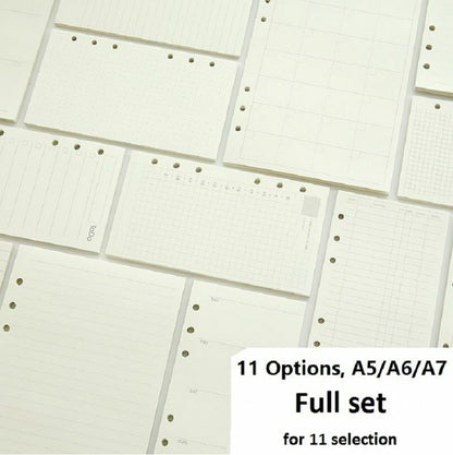 Notebook A5 A6 A7 Loose Leaf Refill Spiral Bind Planner Inner Page Inside Paper