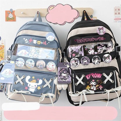 My Melody Backpack Kuromi Cinnamoroll Cartoon Student Schoolbag Shoulders Bag