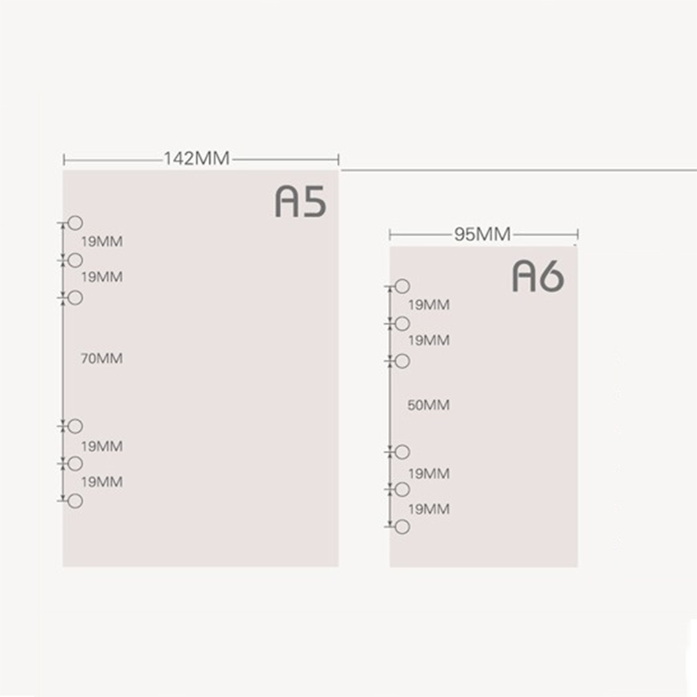 Yearly Monthly Planner Refill Papers A6 Three Fold DIY Notebook Hole Binder 5Pcs