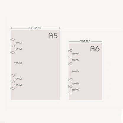 Yearly Monthly Planner Refill Papers A6 Three Fold DIY Notebook Hole Binder 5Pcs