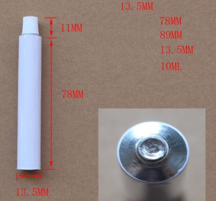 Empty Toothpaste Tubes 10ml Aluminum Storage With Caps Refillable Bottles 100Pcs