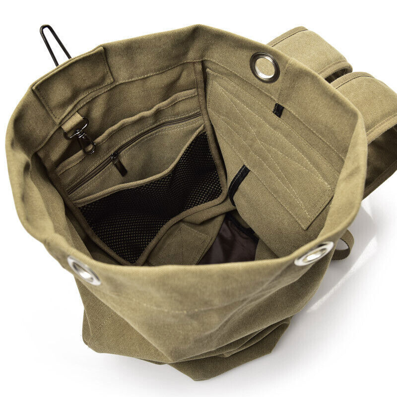Men's Military Canvas Backpacks Male Shoulder Army Bag Tourist Foldable Bag