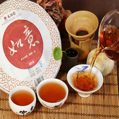 Ruyi * 2013 Year Yunnan Longrun Tea Puer Ripe Shu Pu-erh Tea Pu'er Cake 357g