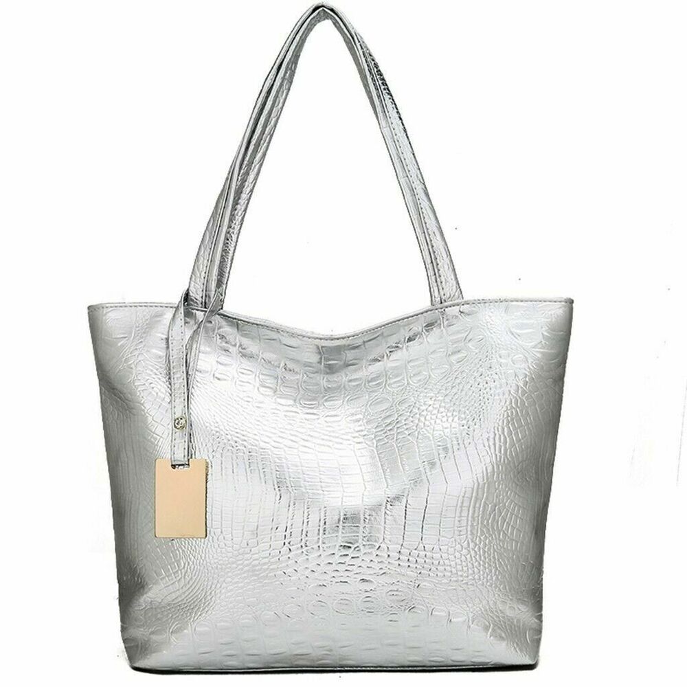 Women's Bag Crocodile Pattern Handbag Lady Shoulder Bag Black Sholder Bag