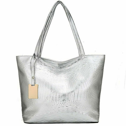 Women's Bag Crocodile Pattern Handbag Lady Shoulder Bag Black Sholder Bag