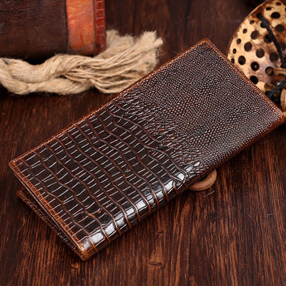 100% Genuine Leather Crocodile Pattern Men's Clutch Bag Fashion Business Wallet