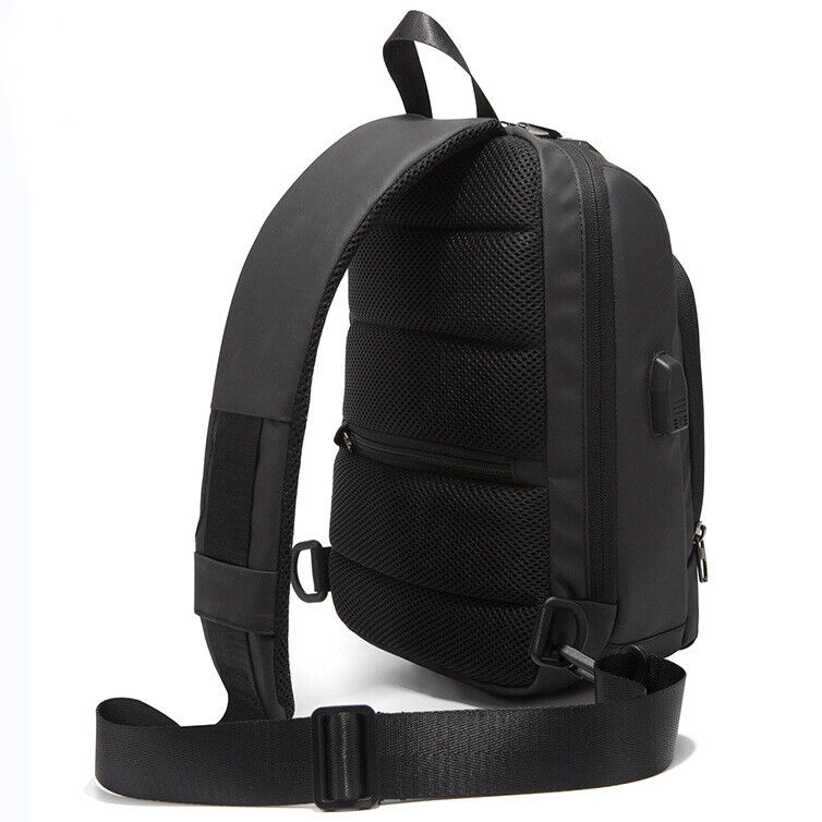 Men's Sling Backpack Oxford cloth Waterproof&Anti-theft Crossbody Sport Bags USB