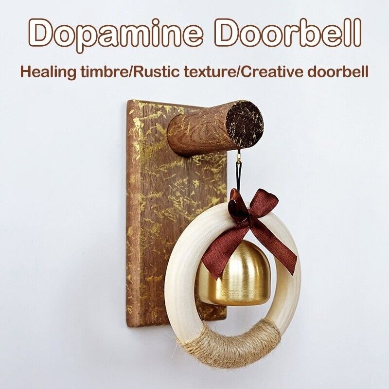 Shopkeepers Bell Japanese Wooden Doorbell Wireless Door Entrance Chimes 13x6.5cm