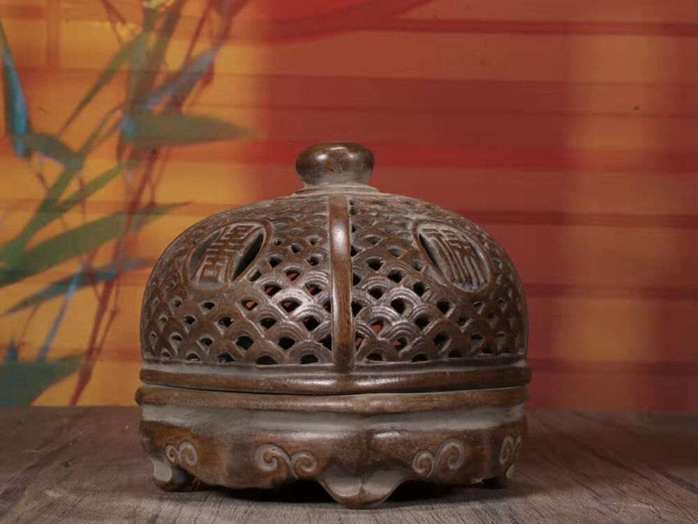 vintage censer buddha incense holder burner chinese yixing purple clay zisha ART