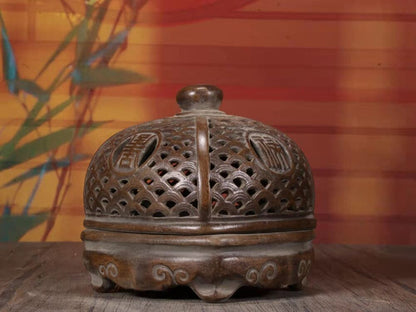 vintage censer buddha incense holder burner chinese yixing purple clay zisha ART
