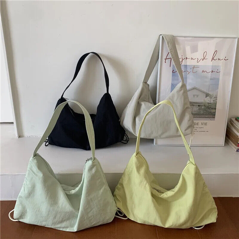 Women Nylon Tote Bag Handbag Shoulder Bag Reusable Shopping Beach Bag