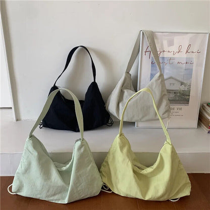 Women Nylon Tote Bag Handbag Shoulder Bag Reusable Shopping Beach Bag