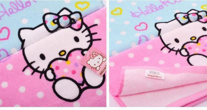 2 Piece Hello Kitty Cartoon Hand Towel Bath Towel Face Wash Cotton