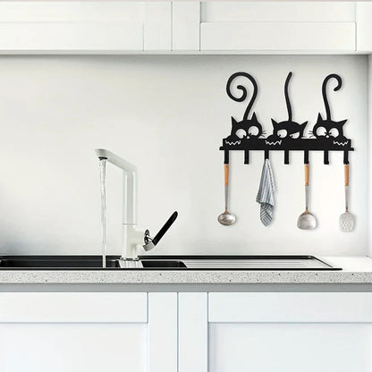 Multi-Purpose Three Kitten Hooks - Organizing Keys, Clothes, Towels