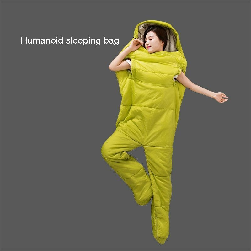 Humanoid Sleeping Bag Outdoor Indoor Thin Warm Camping Travel Nylon 210*80*50CM