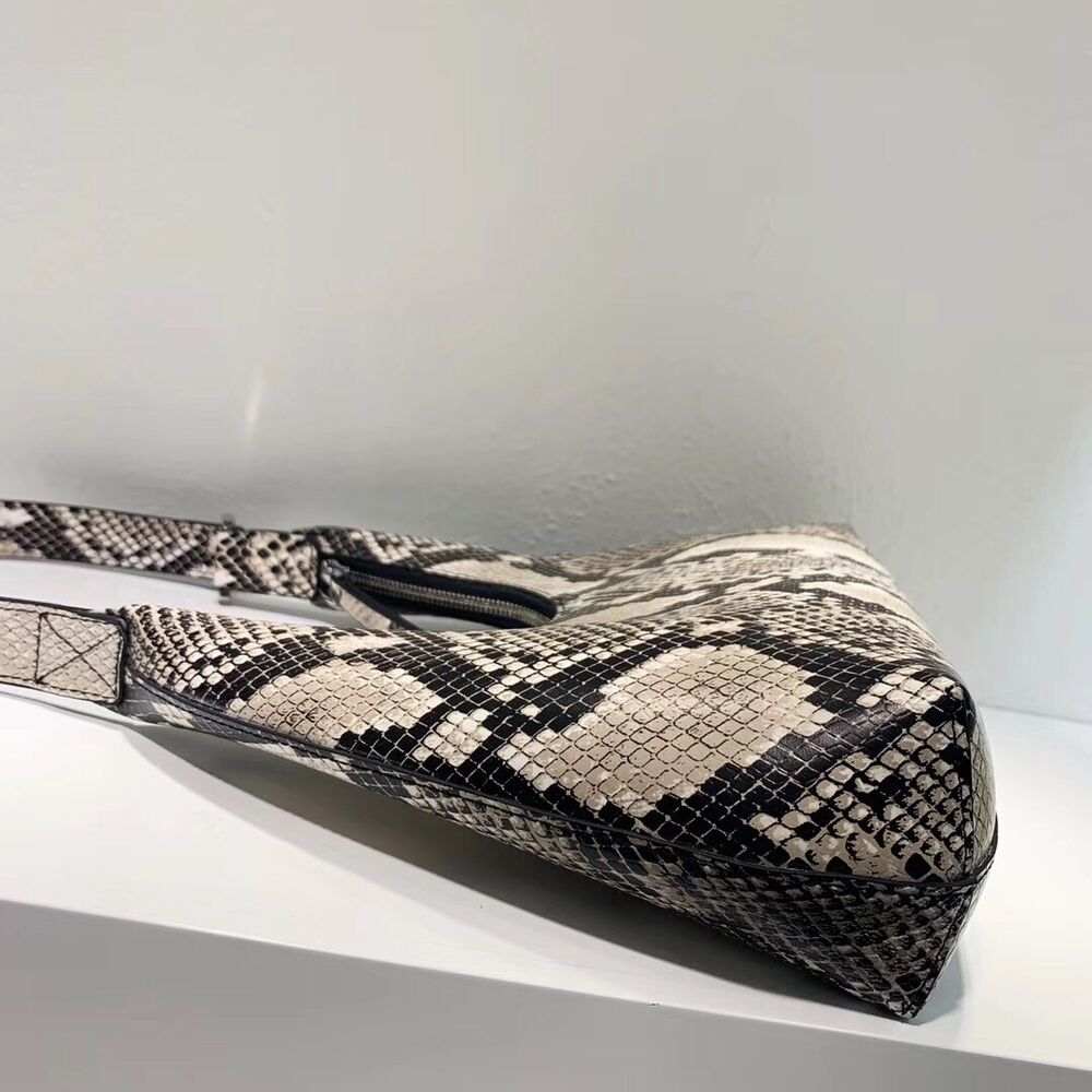 Small U Top Real Leather Snake Vintage Shoulder Bag Purse Handbag Top Handle