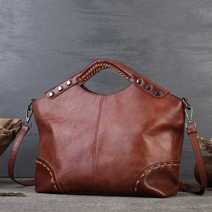 Designer Women's Genuine Leather Handbag Crossbody Shoulder Bags Vintage Tote