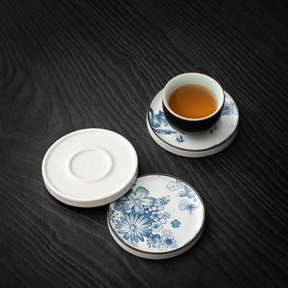 Celadon Tea Coaster|Glazed Tea Coaster|Coffee Coasters|Tea Ceremony Accessories