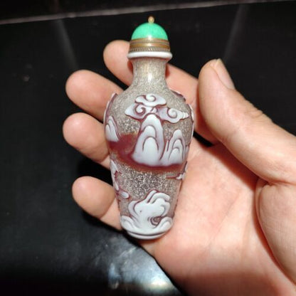 chinese glaze beauty glazed antique glass snuff bottle Collectibles Figure-story