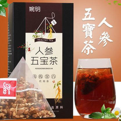 婉明Ginseng Five Treasures Tea Ginseng Yellow Essence Wolfberry Mulberry Nutrition