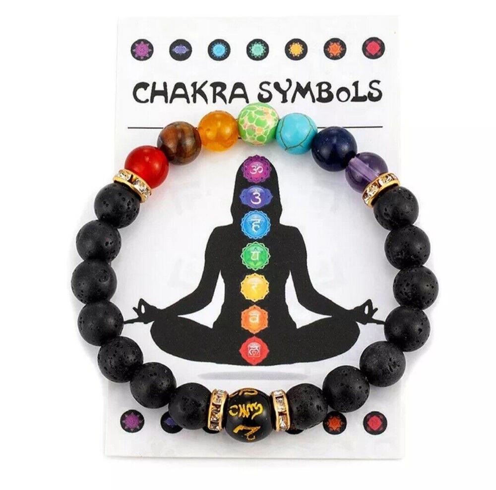 Pulsera De 7 Chakras Para Hombre Y Mujer, Cristal Natural, Curación De Ansiedad,