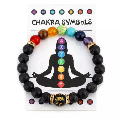 Pulsera De 7 Chakras Para Hombre Y Mujer, Cristal Natural, Curación De Ansiedad,