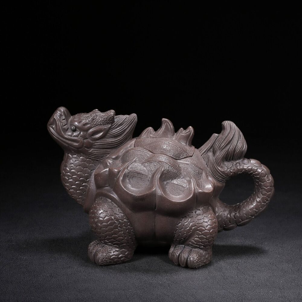 Chinese Yixing Zisha Clay Handmade Exquisite Teapot （龙龟 底款：鸣远）