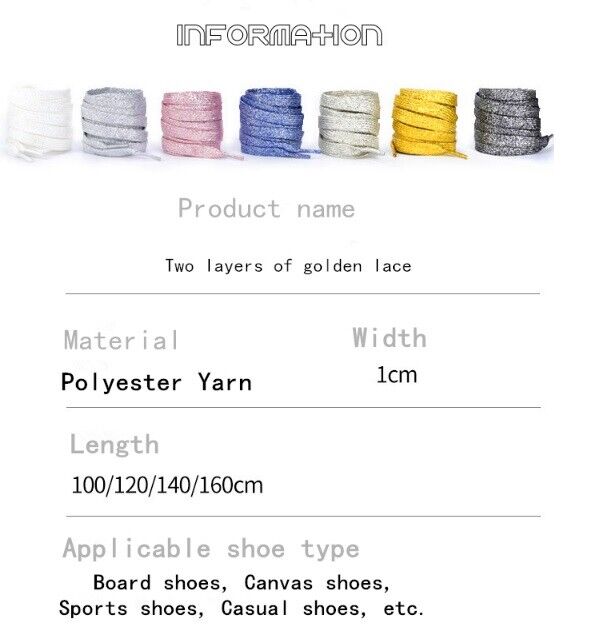 Shoelaces Colorful Sparkling Flat Athletic Sneakers Shoes Boot Strings 100-160cm