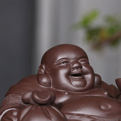 Buddha statue true yixing zisha purple clay good luck bring handmade artware new