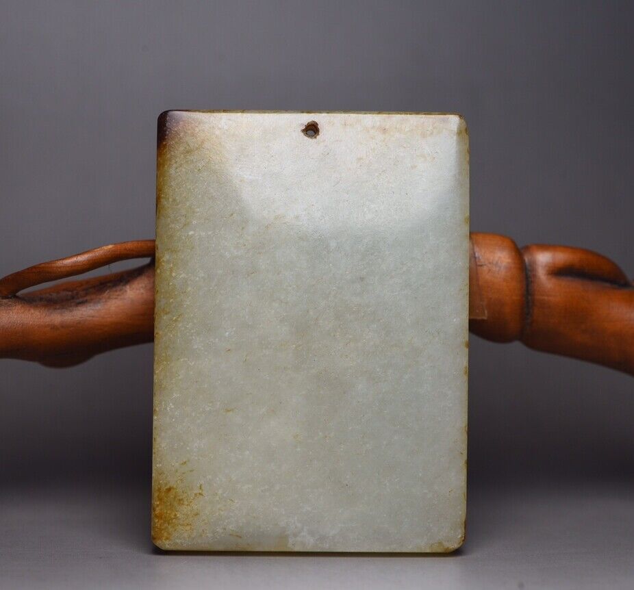 Chinese Antique Hetian Jade Carving Buddha Statue Good Luck Pendant Amulets Gift