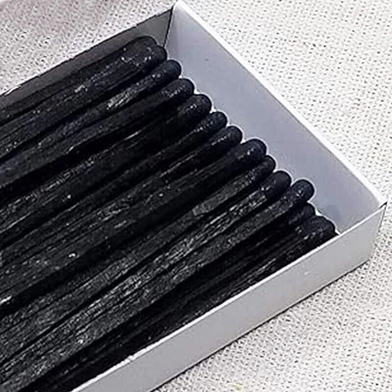 Matches 80Pcs All Black Nostalgia Cool Fragrant Candles Cigar Lighter Tool 100mm