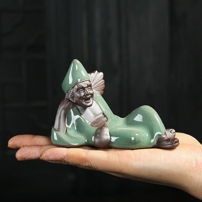 Chinese JiGong statue buddha small size rack for pot maintaining brush porcelain