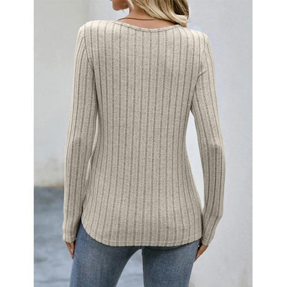 US Womens Long Sleeve T Shirt Blouse Ladies Autumn Plain Pullover Tops Plus Size