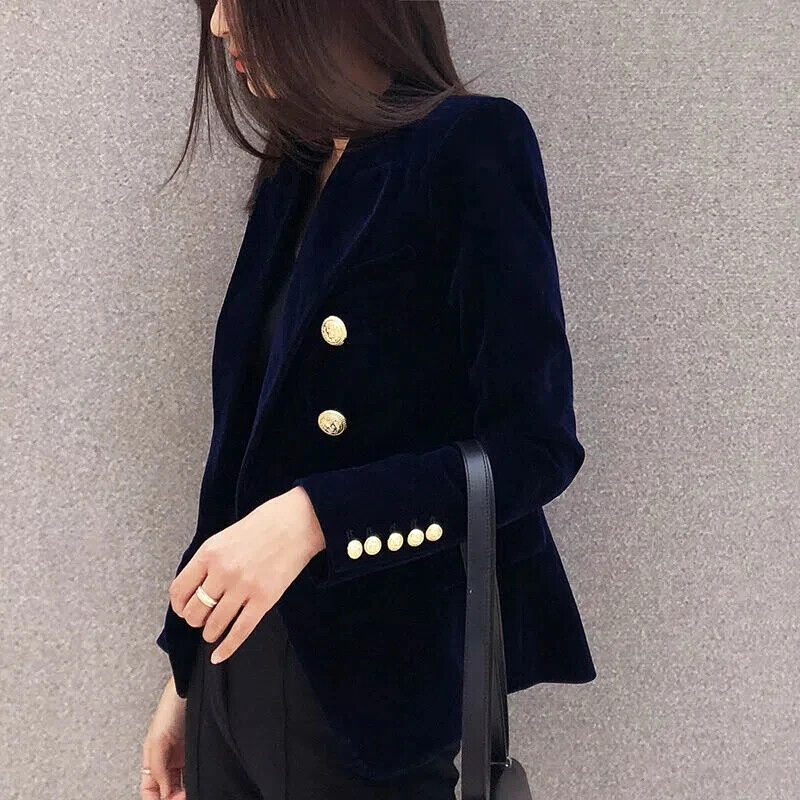 Women Midnight Office Lady Double Suit Jacket Coat Female Party Clothes Gift