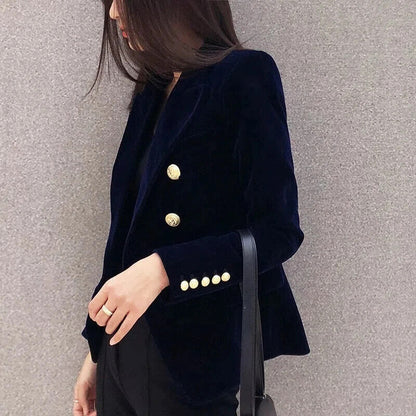 Women Midnight Office Lady Double Suit Jacket Coat Female Party Clothes Gift