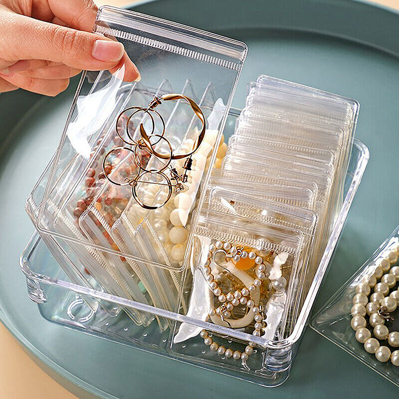 10Pcs Jewelry Storage Bag Box Anti-Oxidation Transparent Jewelry Organizer