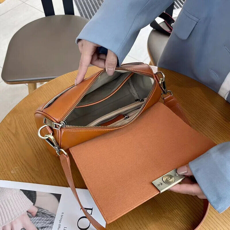Women Versatile Cow Leather Shoulder Bag Ladies Crossbody Bag Layer Handbag