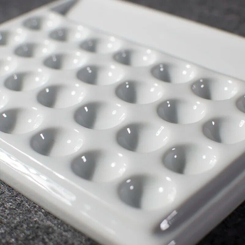 Painting Palette Ceramic Square Pure White Chinese Art Watercolor Paint Dish Box