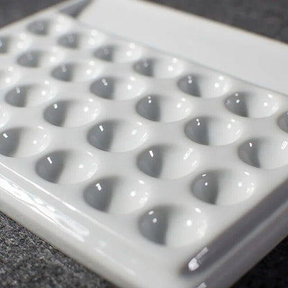 Painting Palette Ceramic Square Pure White Chinese Art Watercolor Paint Dish Box