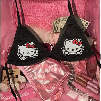 Hello Kitty Bikini Bra Top lingerie - Y2k crop top Kawaii top (Brand New)